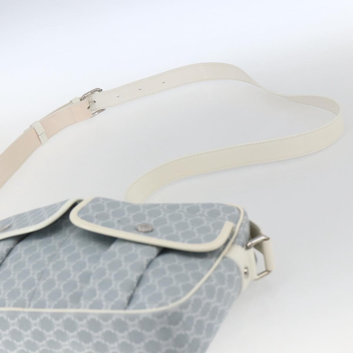 CELINE Macadam Canvas Shoulder Bag Blue Silver Auth SW1885V