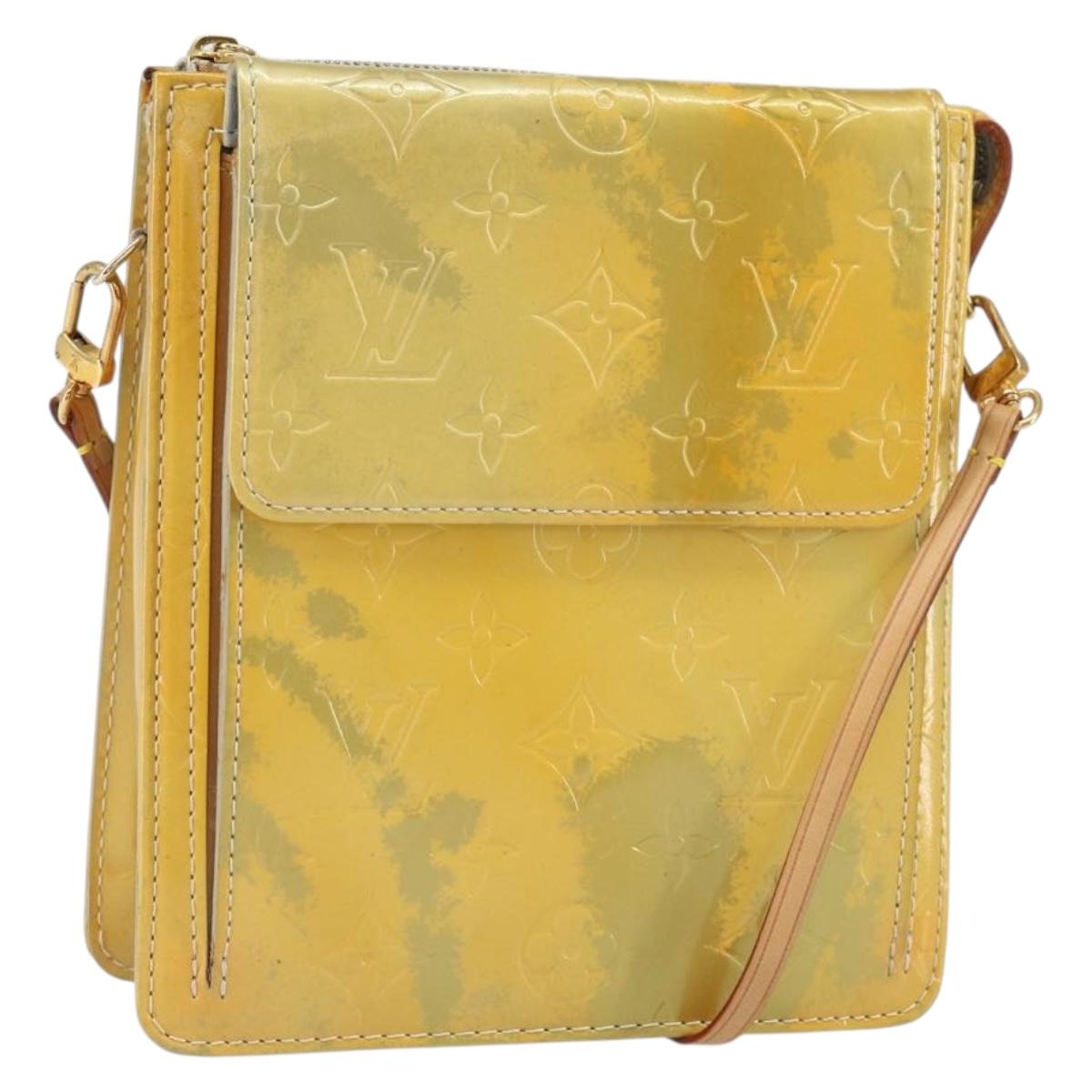LOUIS VUITTON Monogram Vernis Motto Accessory Pouch Gris M91030 LV Auth SW1898