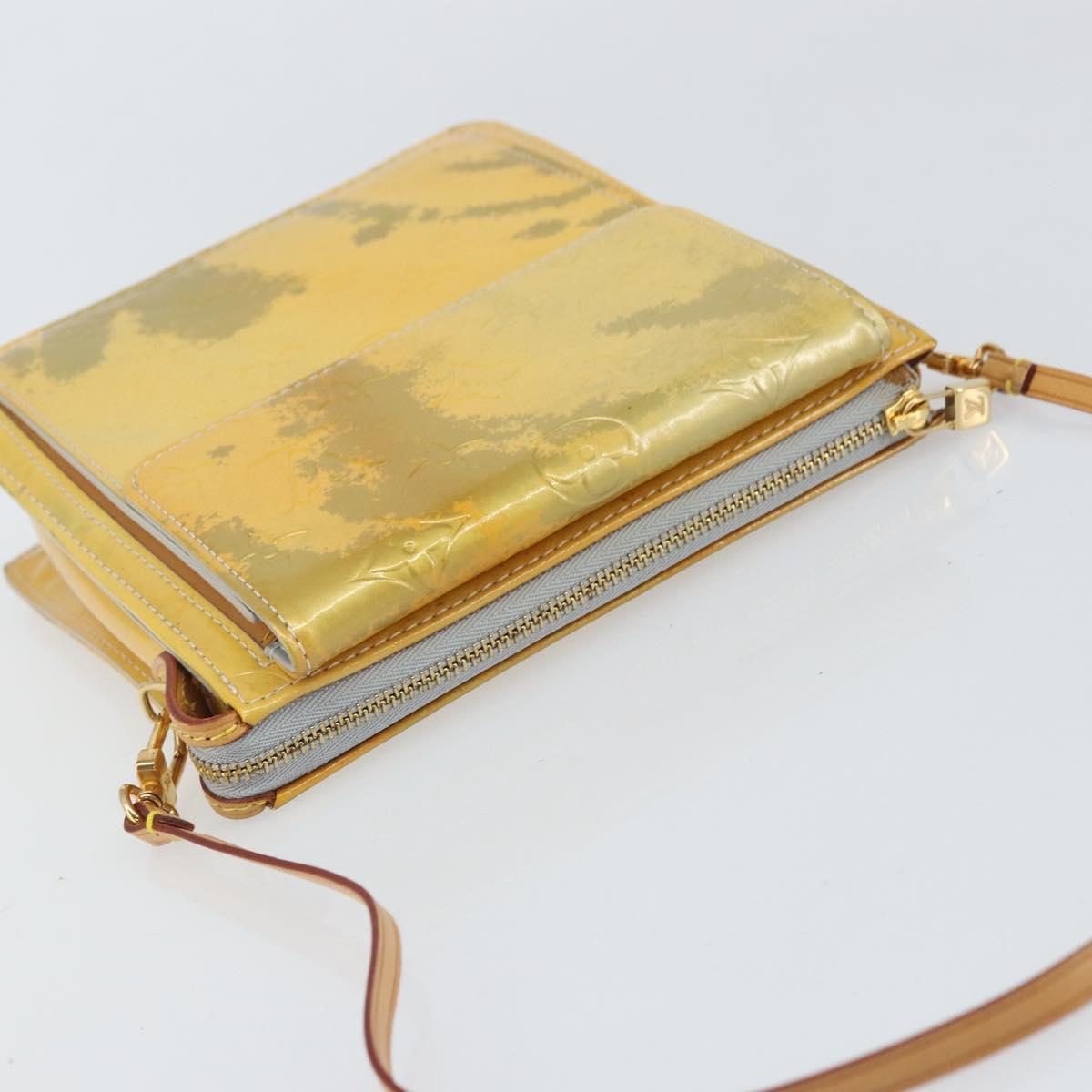 LOUIS VUITTON Monogram Vernis Motto Accessory Pouch Gris M91030 LV Auth SW1898