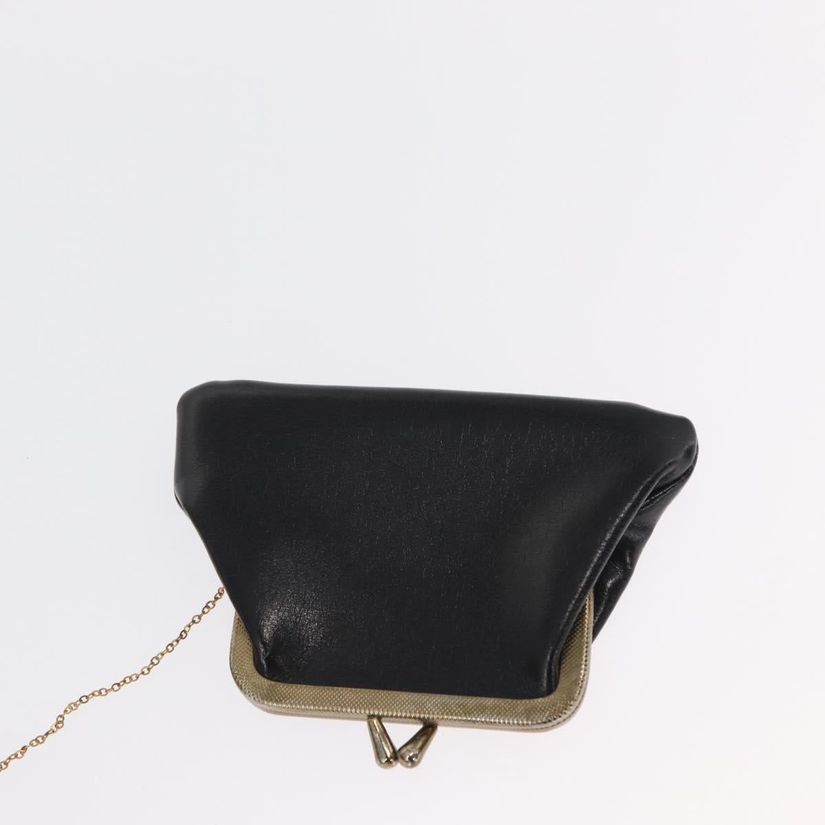 Christian Dior Trotter Canvas Shoulder Bag 2way Black Gold Auth SW1902