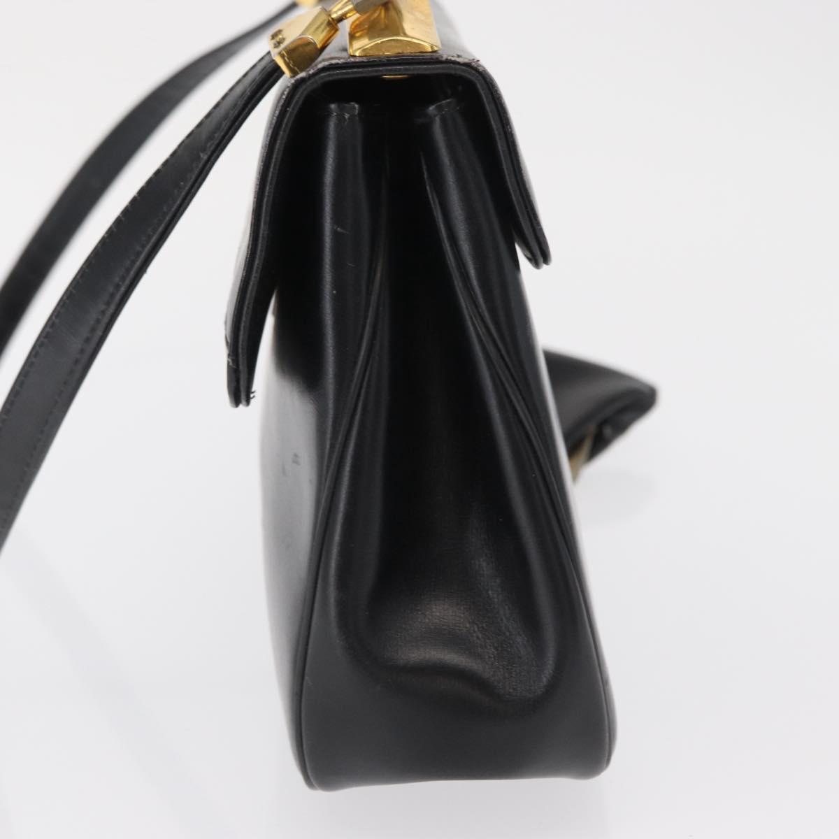 Christian Dior Trotter Canvas Shoulder Bag 2way Black Gold Auth SW1902