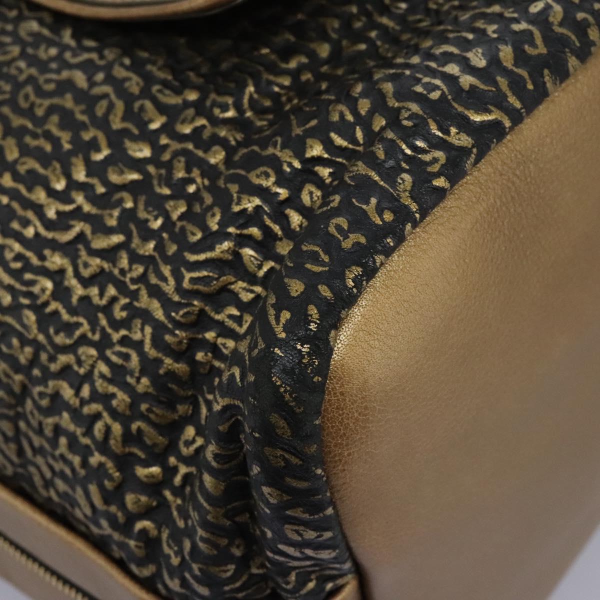 Chloe Hand Bag Leather 2way Gold Auth sw191