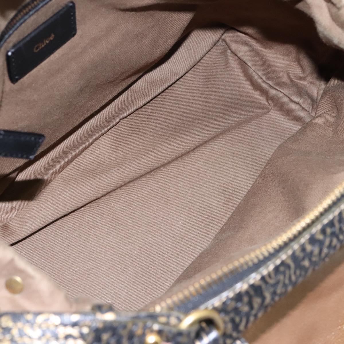 Chloe Hand Bag Leather 2way Gold Auth sw191