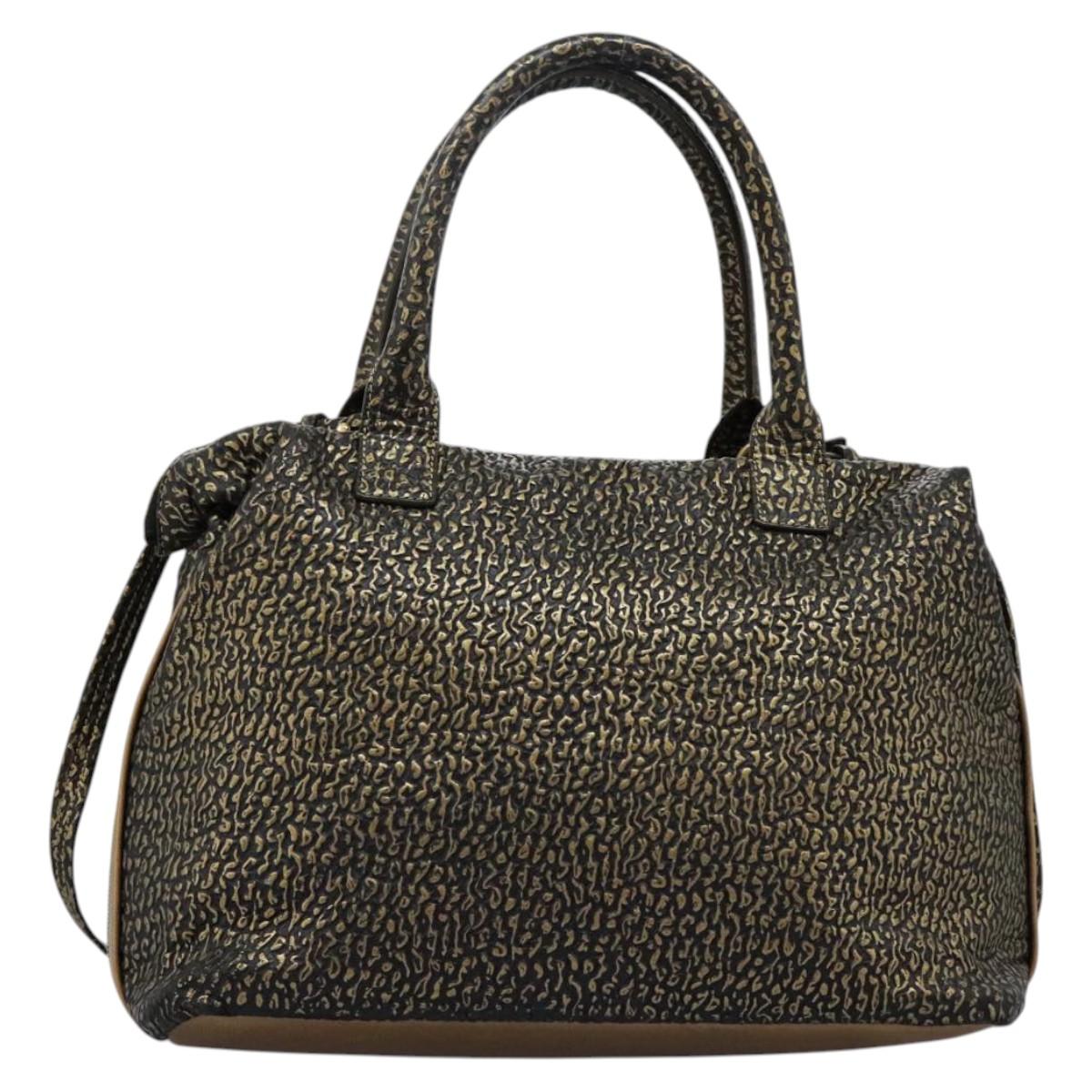 Chloe Hand Bag Leather 2way Gold Auth sw191