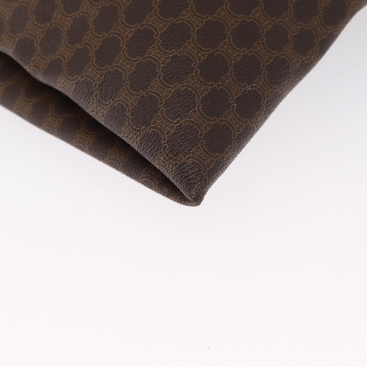 CELINE Macadam Canvas Tote Bag PVC Leather Brown Gold Auth SW1910