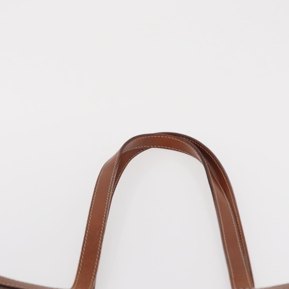 CELINE Macadam Canvas Tote Bag PVC Leather Brown Gold Auth SW1910