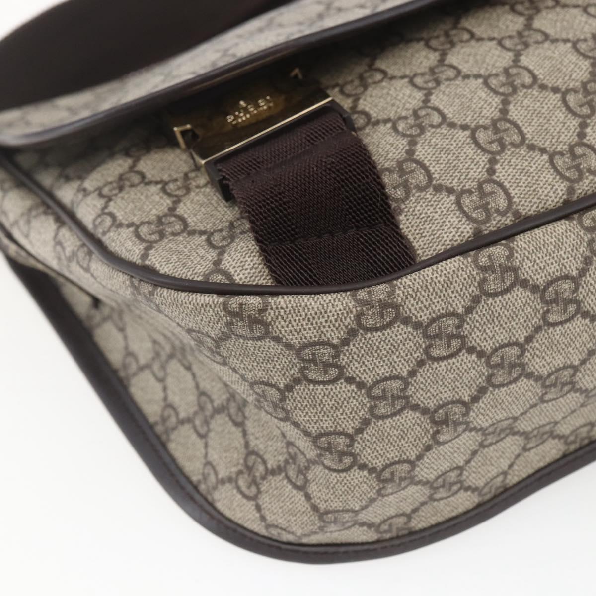 GUCCI GG Supreme Shoulder Bag PVC Beige Gold 201732 Auth SW1915