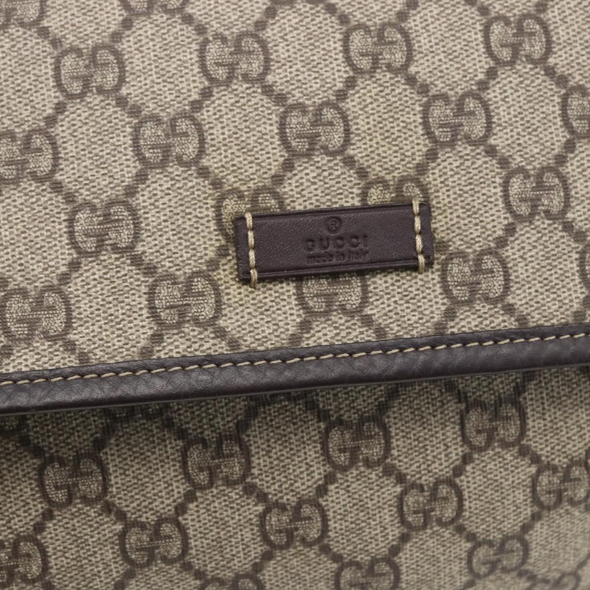 GUCCI GG Supreme Shoulder Bag PVC Beige Gold 201732 Auth SW1915