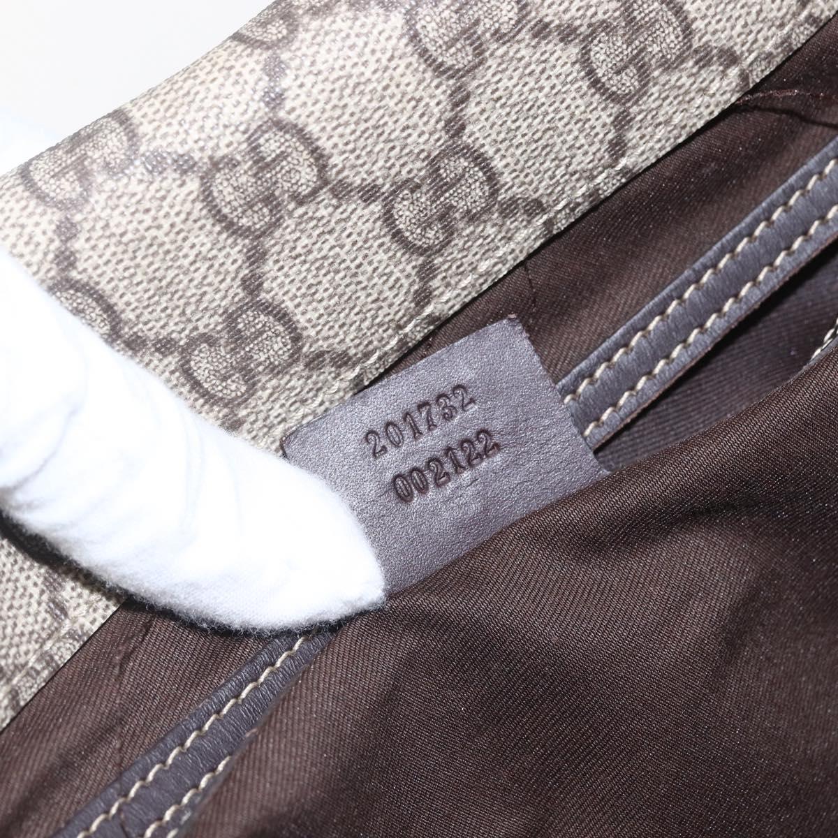 GUCCI GG Supreme Shoulder Bag PVC Beige Gold 201732 Auth SW1915