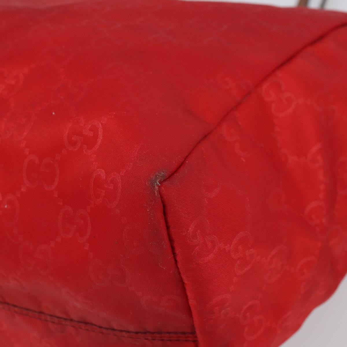 GUCCI GG Nylon Tote Bag Red 282439 Auth SW1916