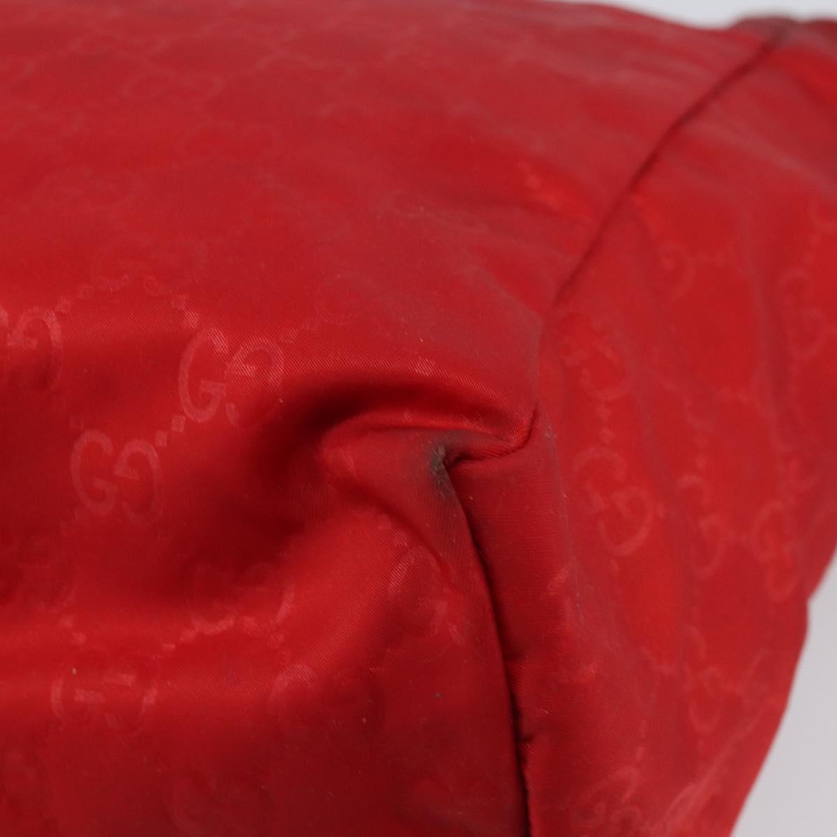 GUCCI GG Nylon Tote Bag Red 282439 Auth SW1916