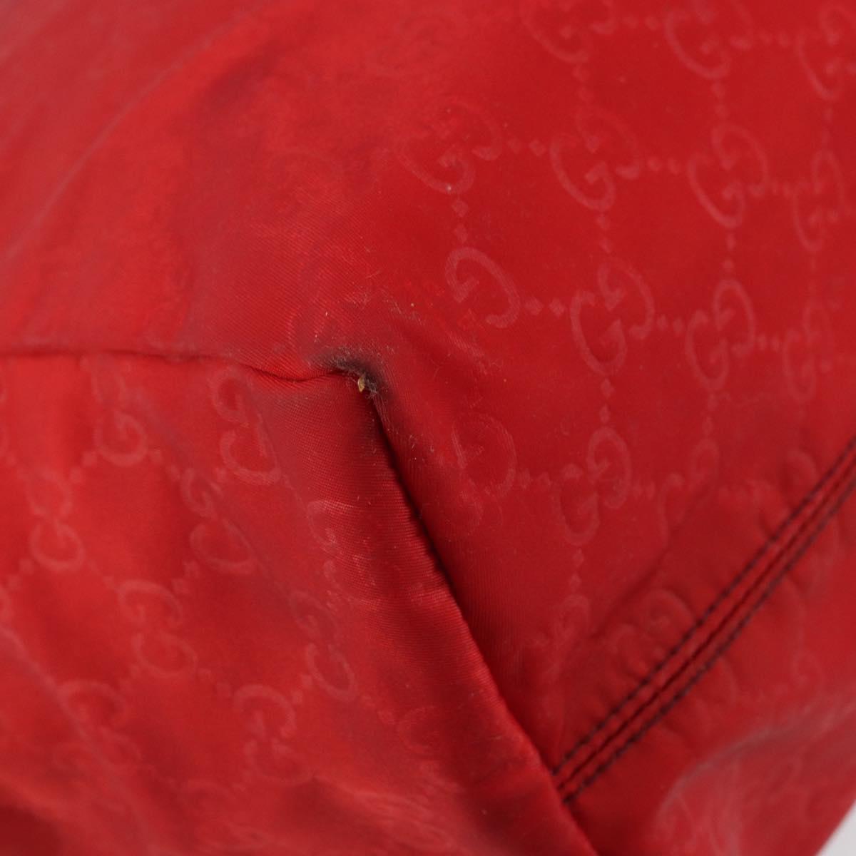 GUCCI GG Nylon Tote Bag Red 282439 Auth SW1916