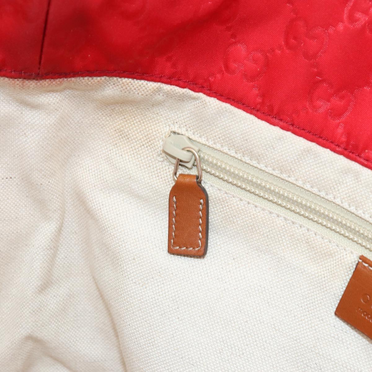GUCCI GG Nylon Tote Bag Red 282439 Auth SW1916