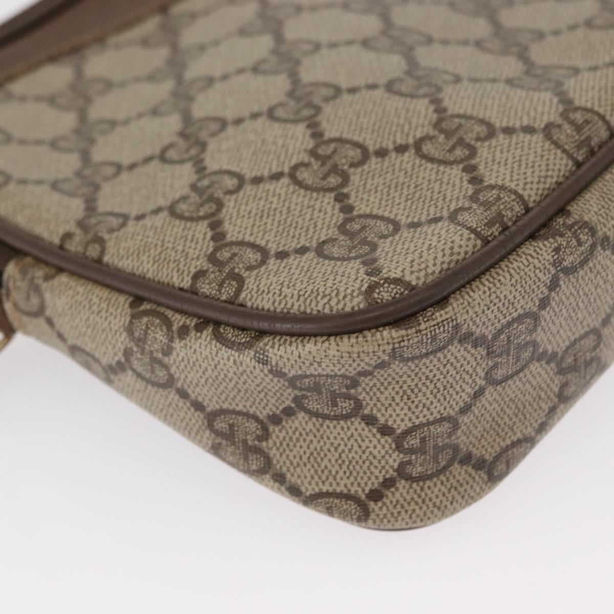 GUCCI GG Supreme Shoulder Bag PVC Beige Gold 56 02 068 Auth SW1918