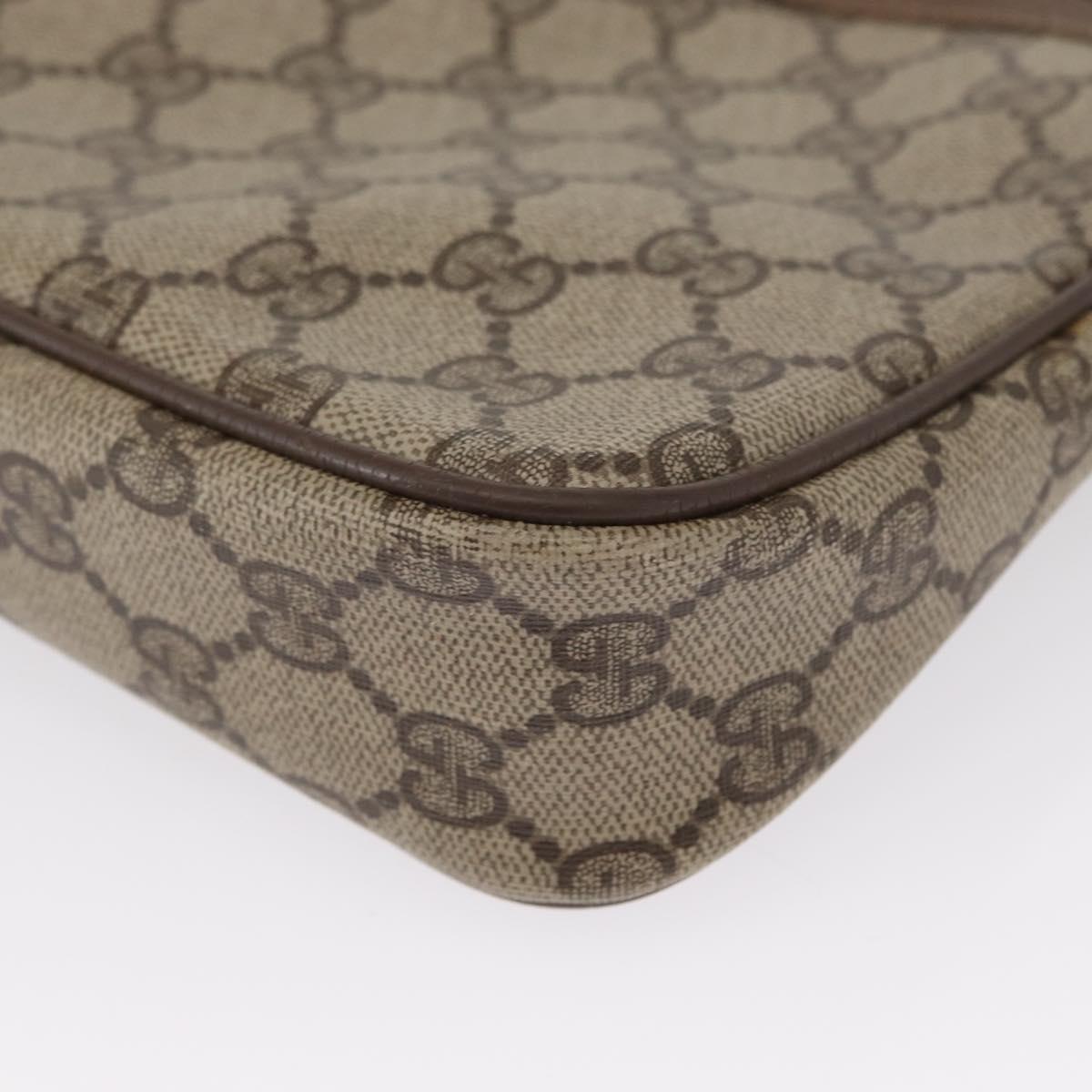 GUCCI GG Supreme Shoulder Bag PVC Beige Gold 56 02 068 Auth SW1918