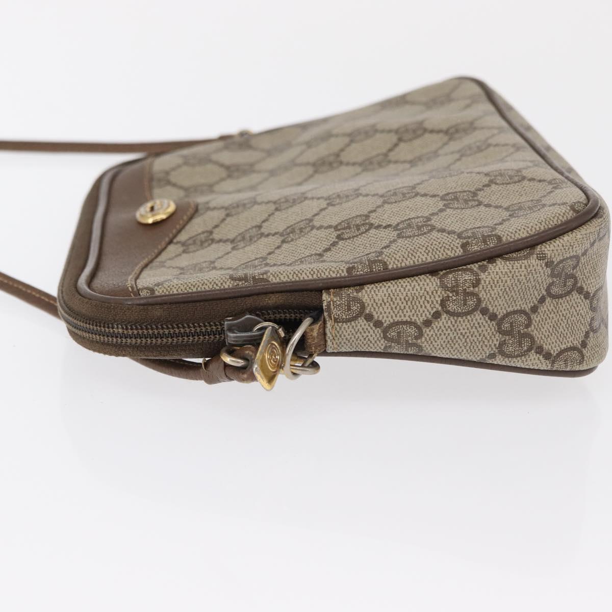 GUCCI GG Supreme Shoulder Bag PVC Beige Gold 56 02 068 Auth SW1918