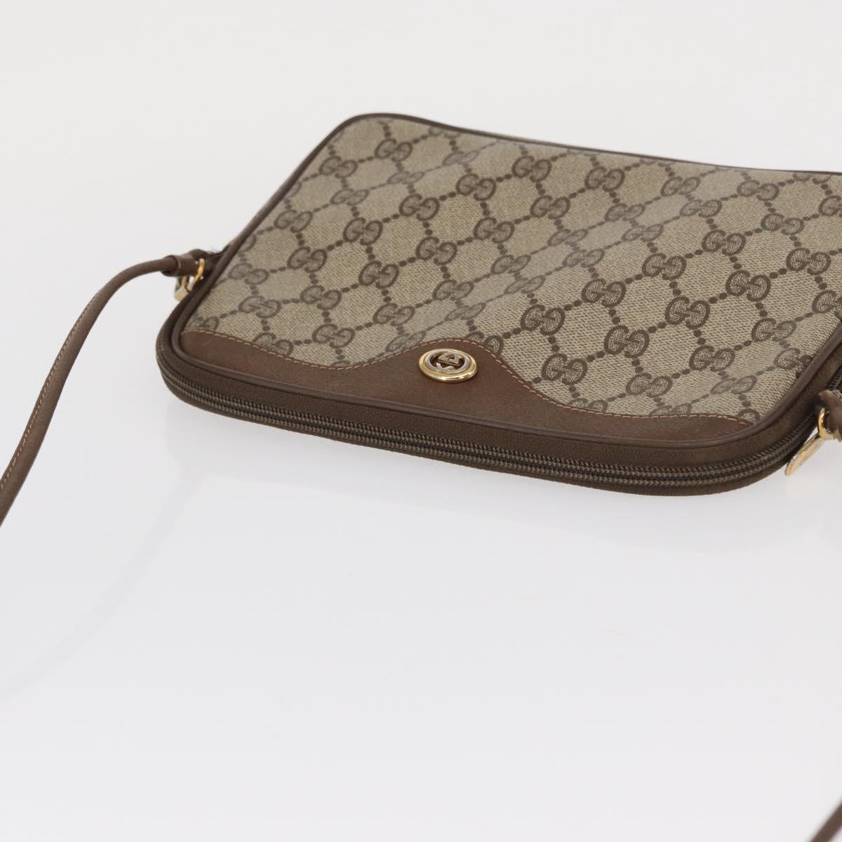 GUCCI GG Supreme Shoulder Bag PVC Beige Gold 56 02 068 Auth SW1918
