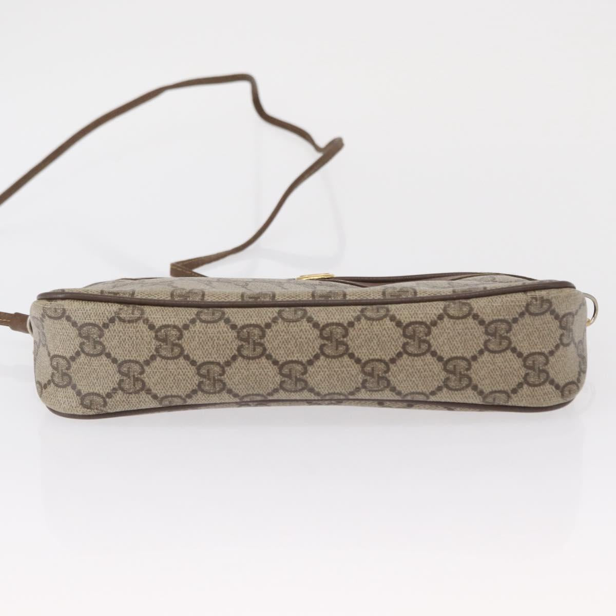 GUCCI GG Supreme Shoulder Bag PVC Beige Gold 56 02 068 Auth SW1918
