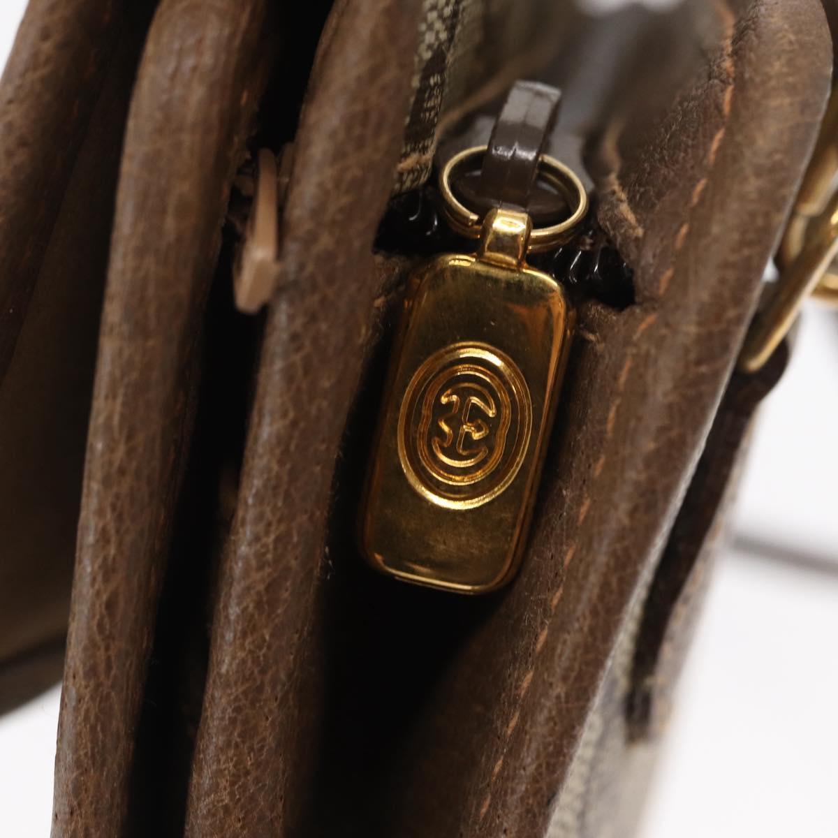 GUCCI GG Supreme Shoulder Bag PVC Beige Gold Auth SW1919