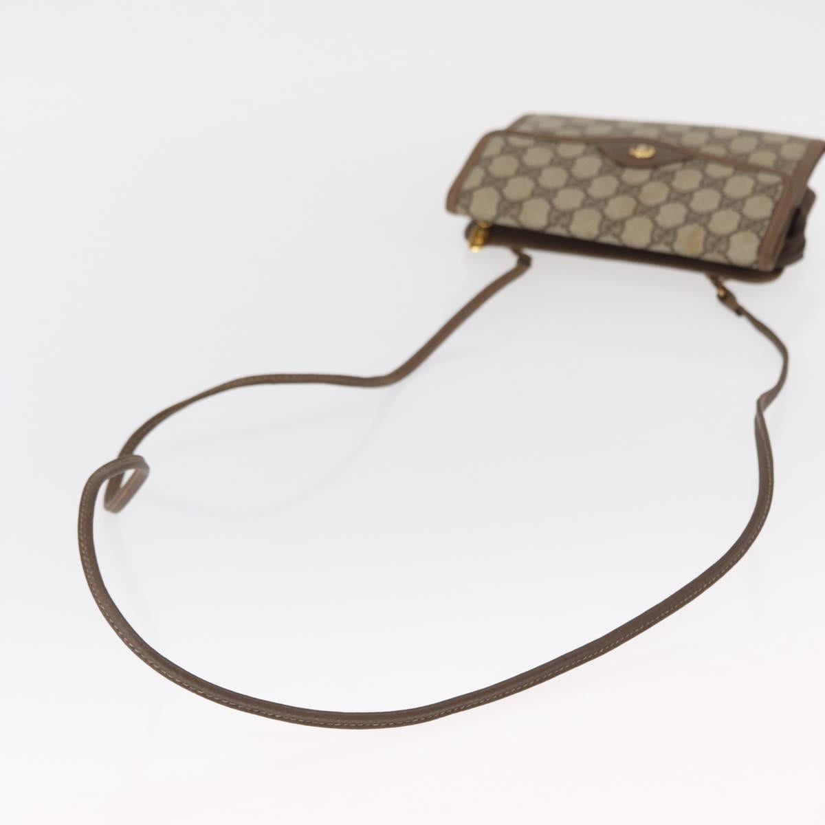 GUCCI GG Supreme Shoulder Bag PVC Beige Gold Auth SW1919