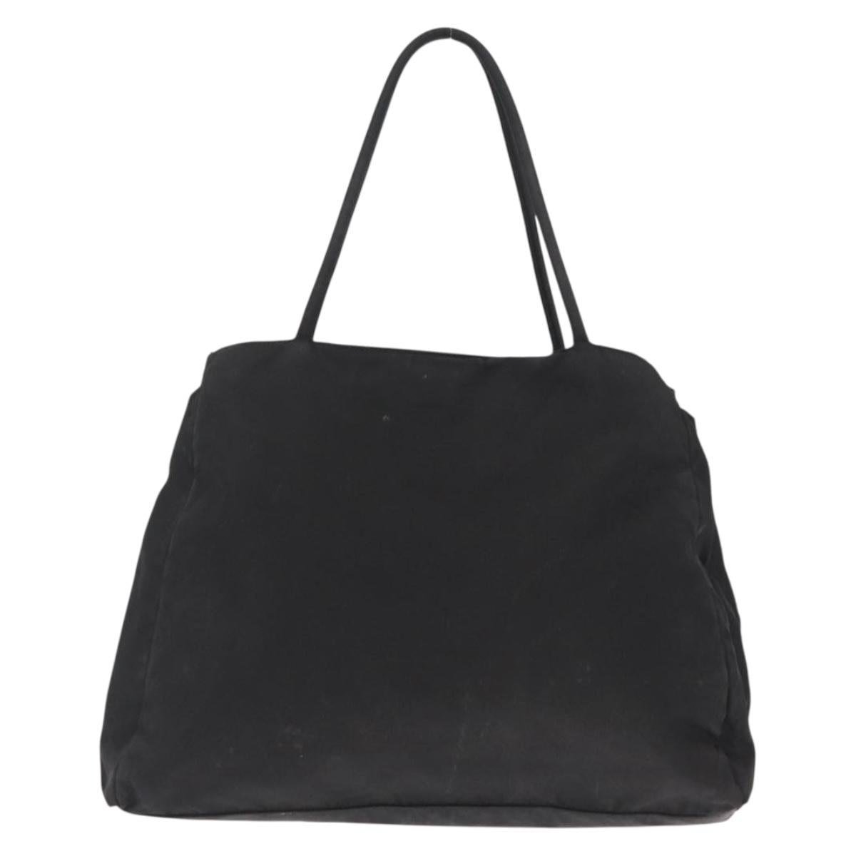 PRADA Hand Bag Nylon Black Silver Auth SW1923