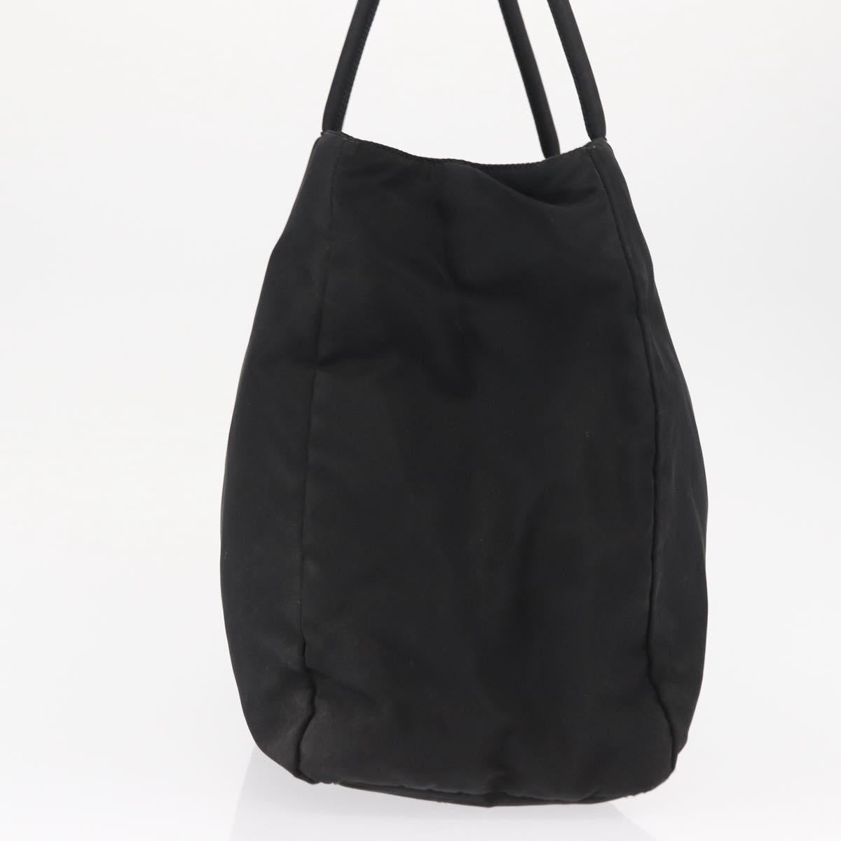 PRADA Hand Bag Nylon Black Silver Auth SW1923