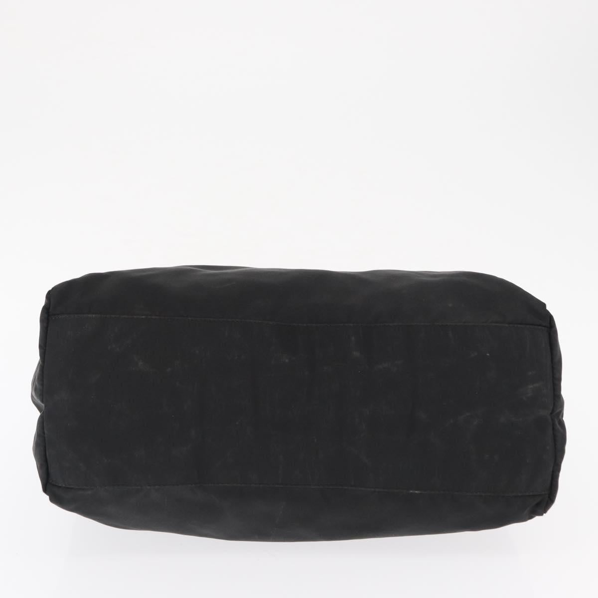 PRADA Hand Bag Nylon Black Silver Auth SW1923