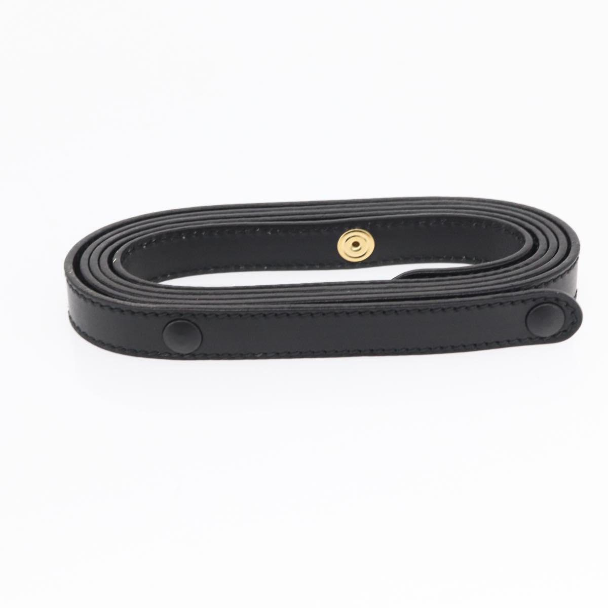 Christian Dior Shoulder Bag Leather 2way Navy Gold Auth SW1926