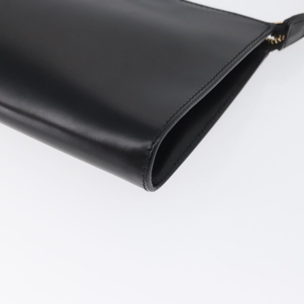 Salvatore Ferragamo Shoulder Bag Leather Black Gold Auth SW1930