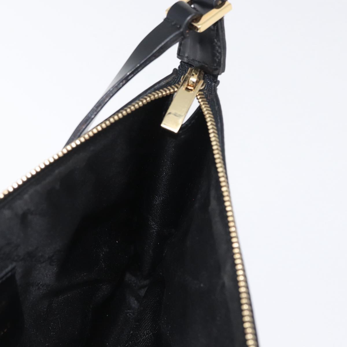 Salvatore Ferragamo Shoulder Bag Leather Black Gold Auth SW1930