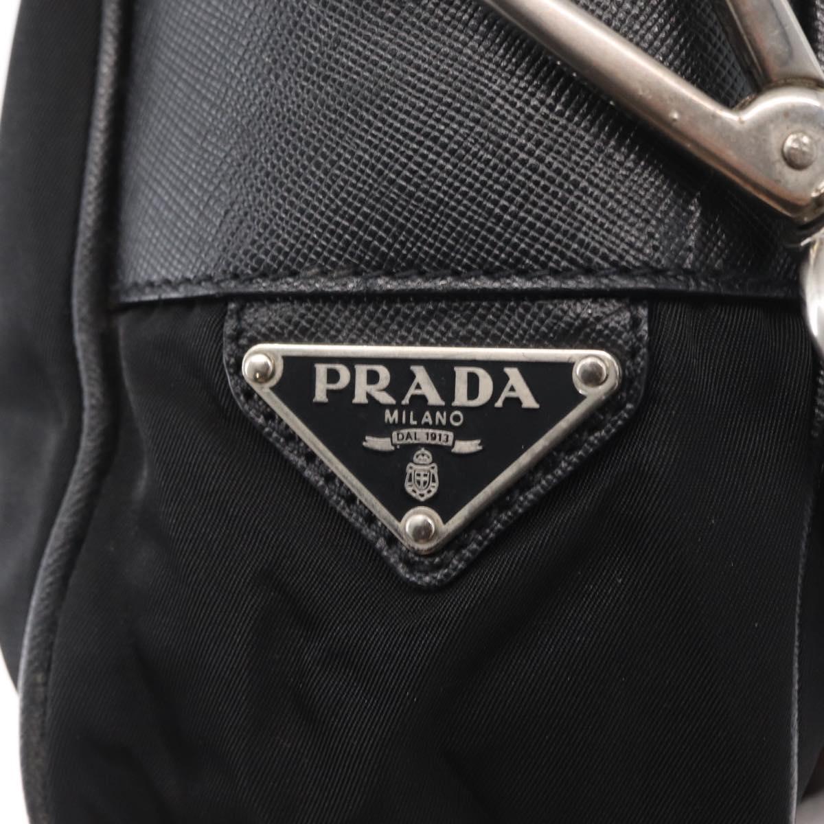 PRADA Shoulder Bag Nylon Black Silver Auth SW1931