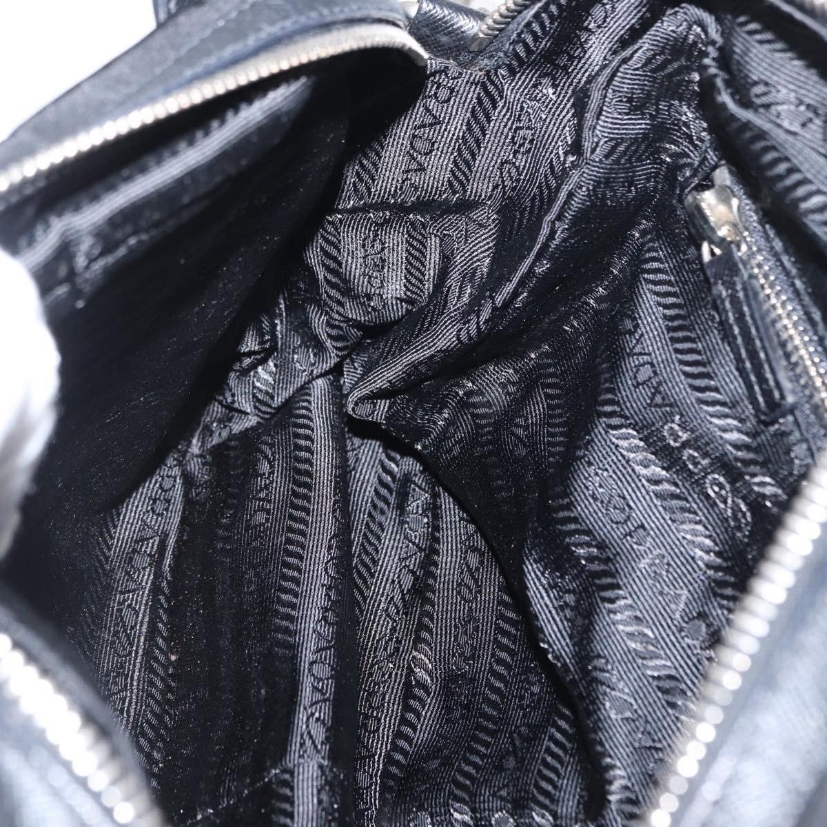 PRADA Shoulder Bag Nylon Black Silver Auth SW1931