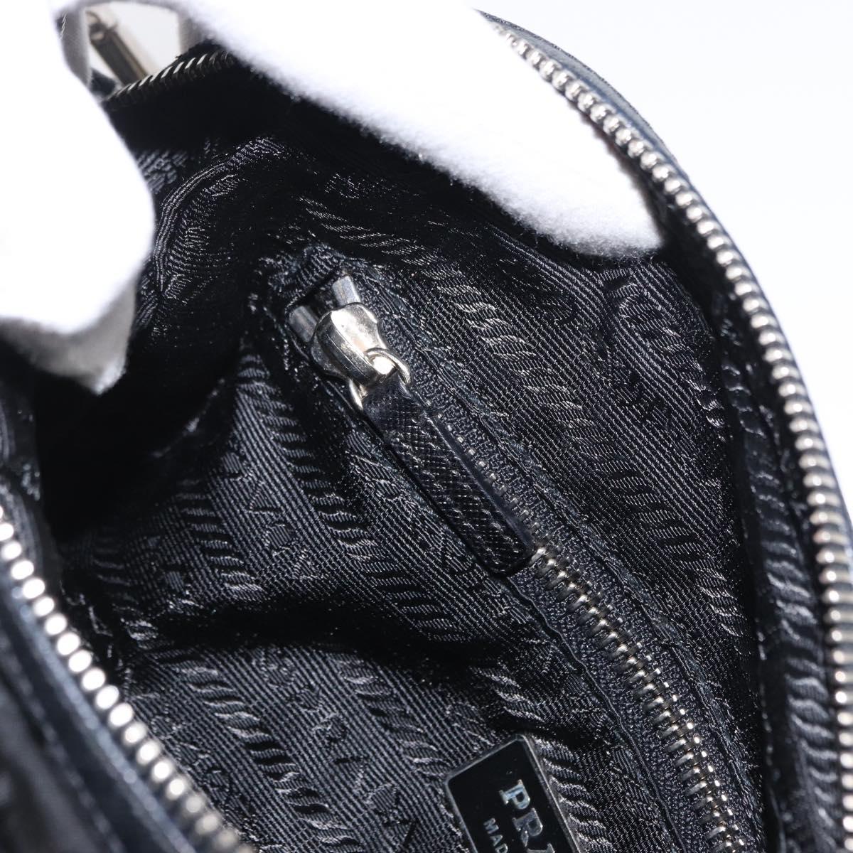 PRADA Shoulder Bag Nylon Black Silver Auth SW1931