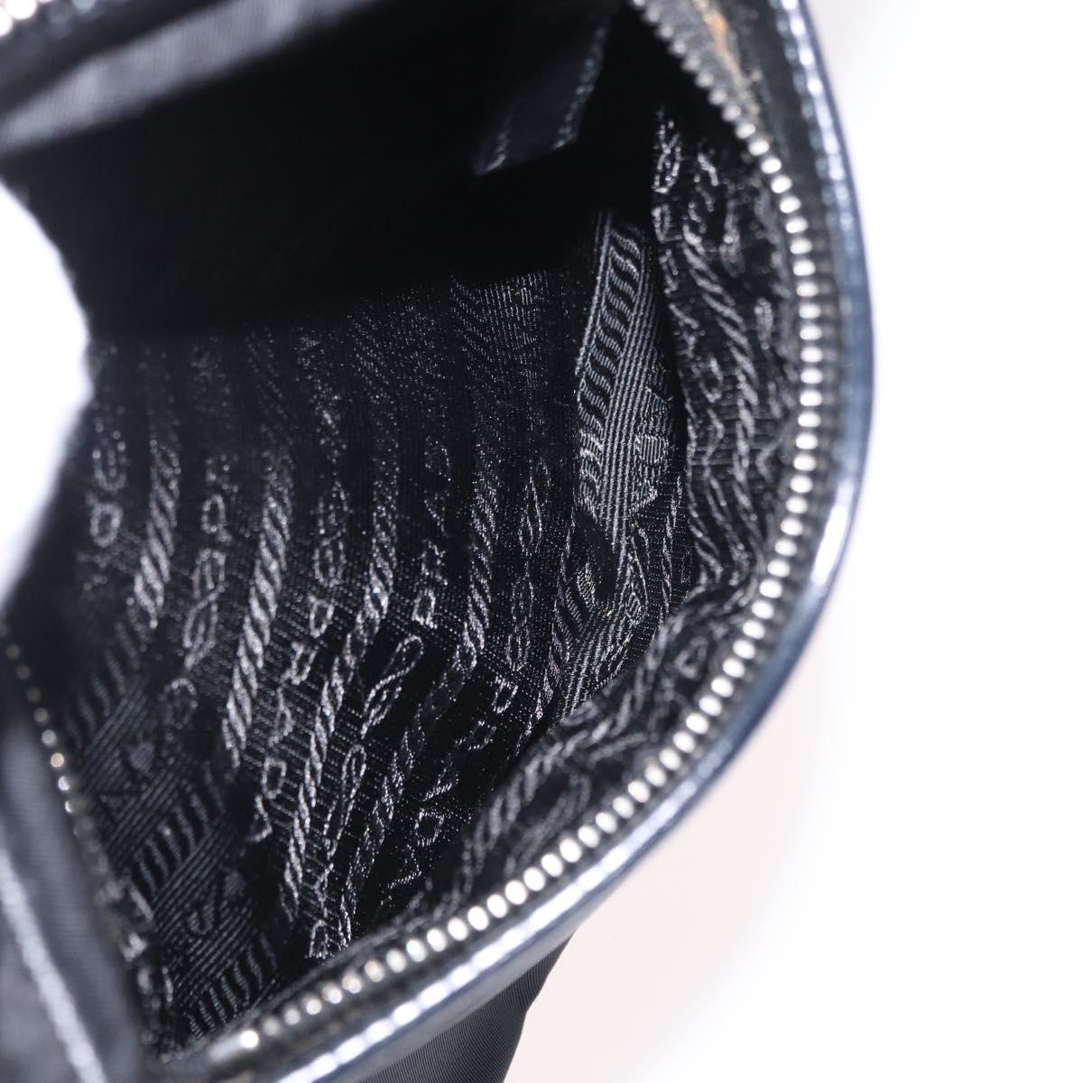 PRADA Shoulder Bag Nylon Black Silver Auth SW1931