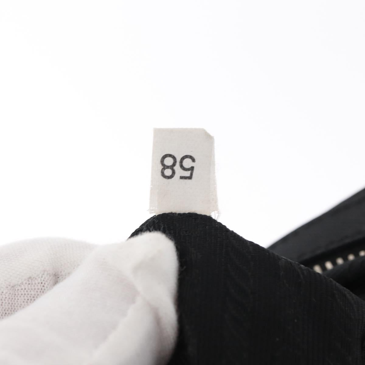 PRADA Shoulder Bag Nylon Black Silver Auth SW1931