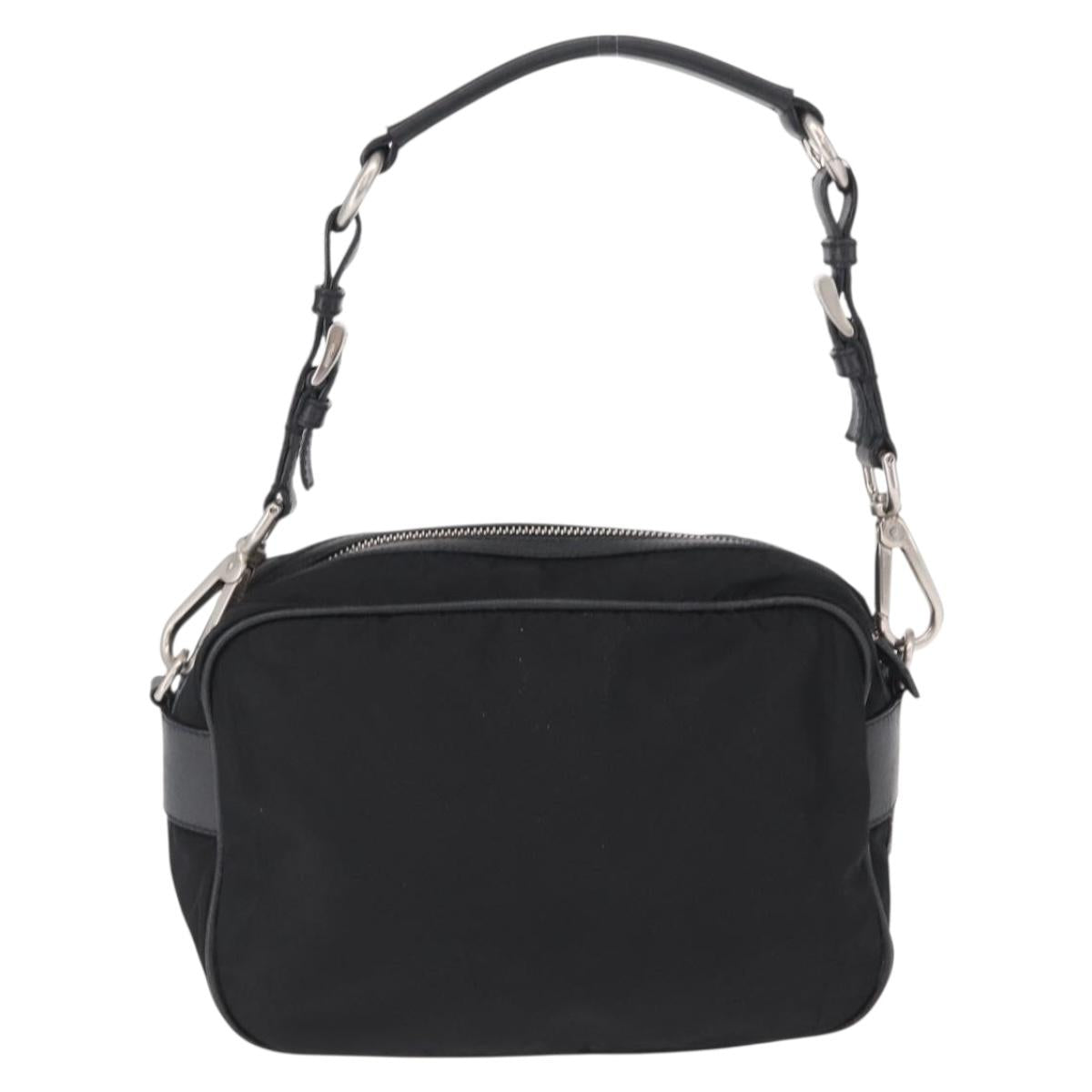 PRADA Shoulder Bag Nylon Black Silver Auth SW1931