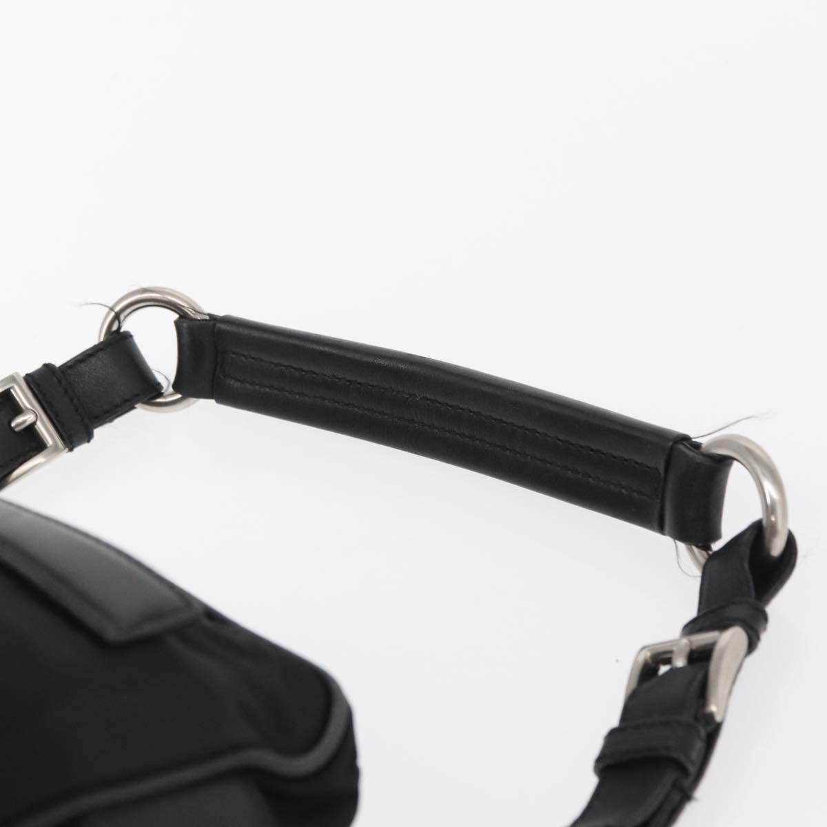 PRADA Shoulder Bag Nylon Black Silver Auth SW1931