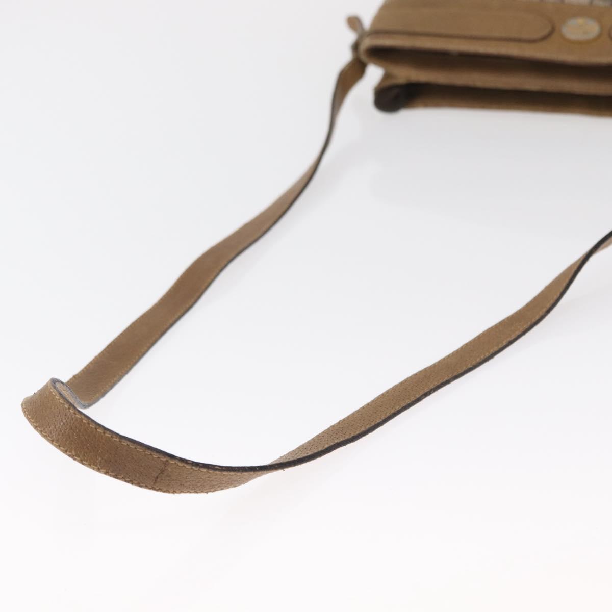 GUCCI GG Plus Supreme Shoulder Bag PVC Beige Gold Auth SW1938