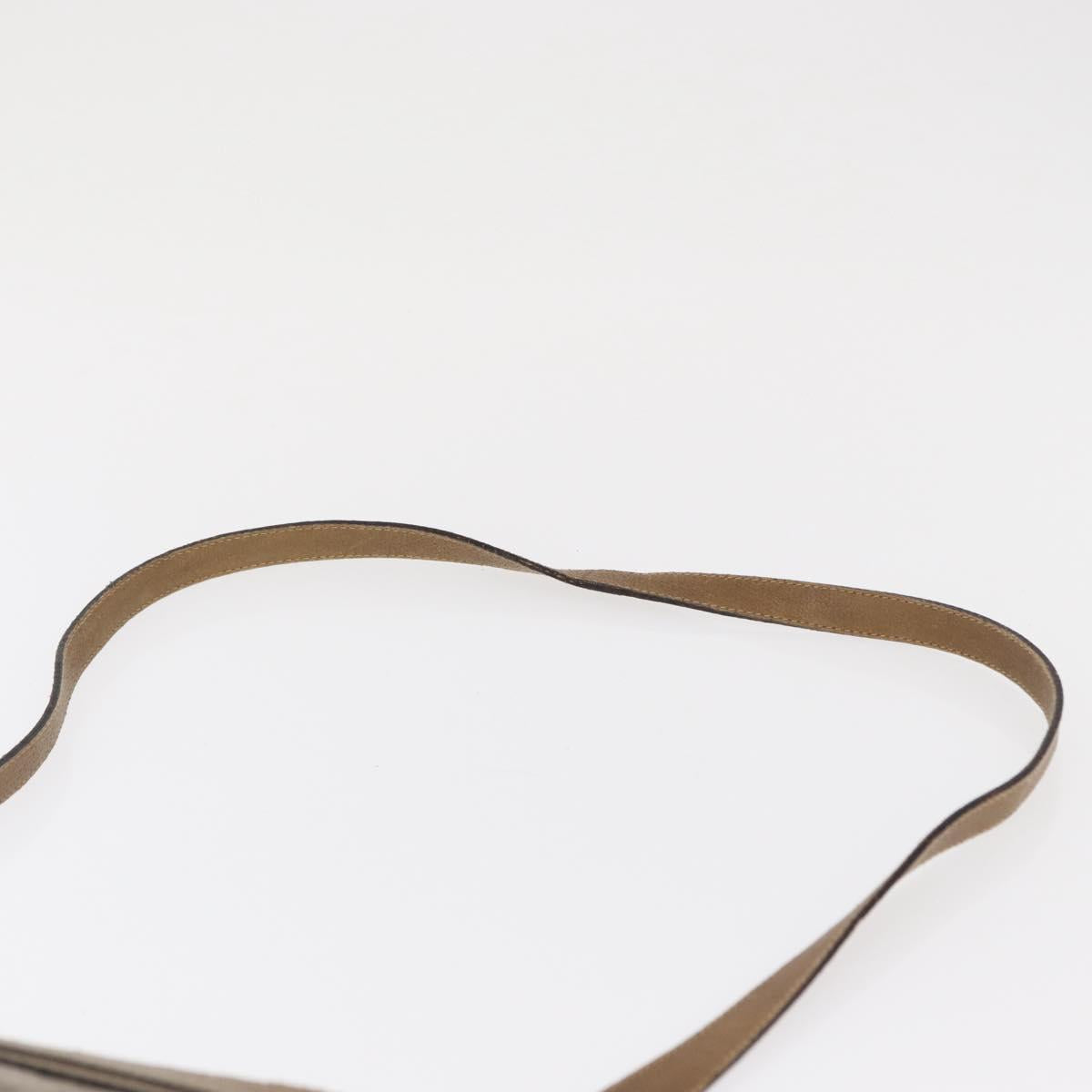 GUCCI GG Plus Supreme Shoulder Bag PVC Beige Gold Auth SW1938