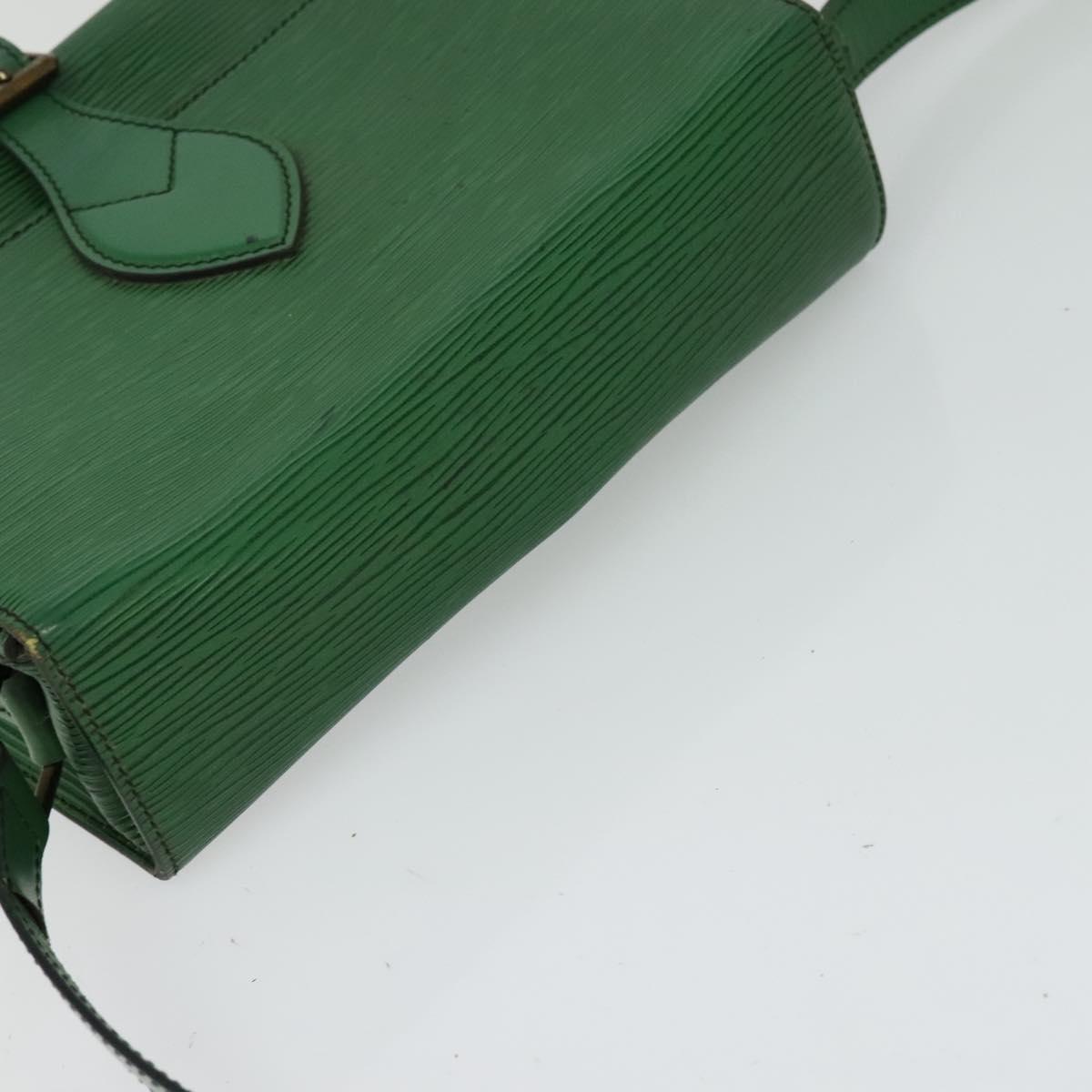 LOUIS VUITTON Epi Cartouchiere MM Shoulder Bag Green M52244 LV Auth sw194