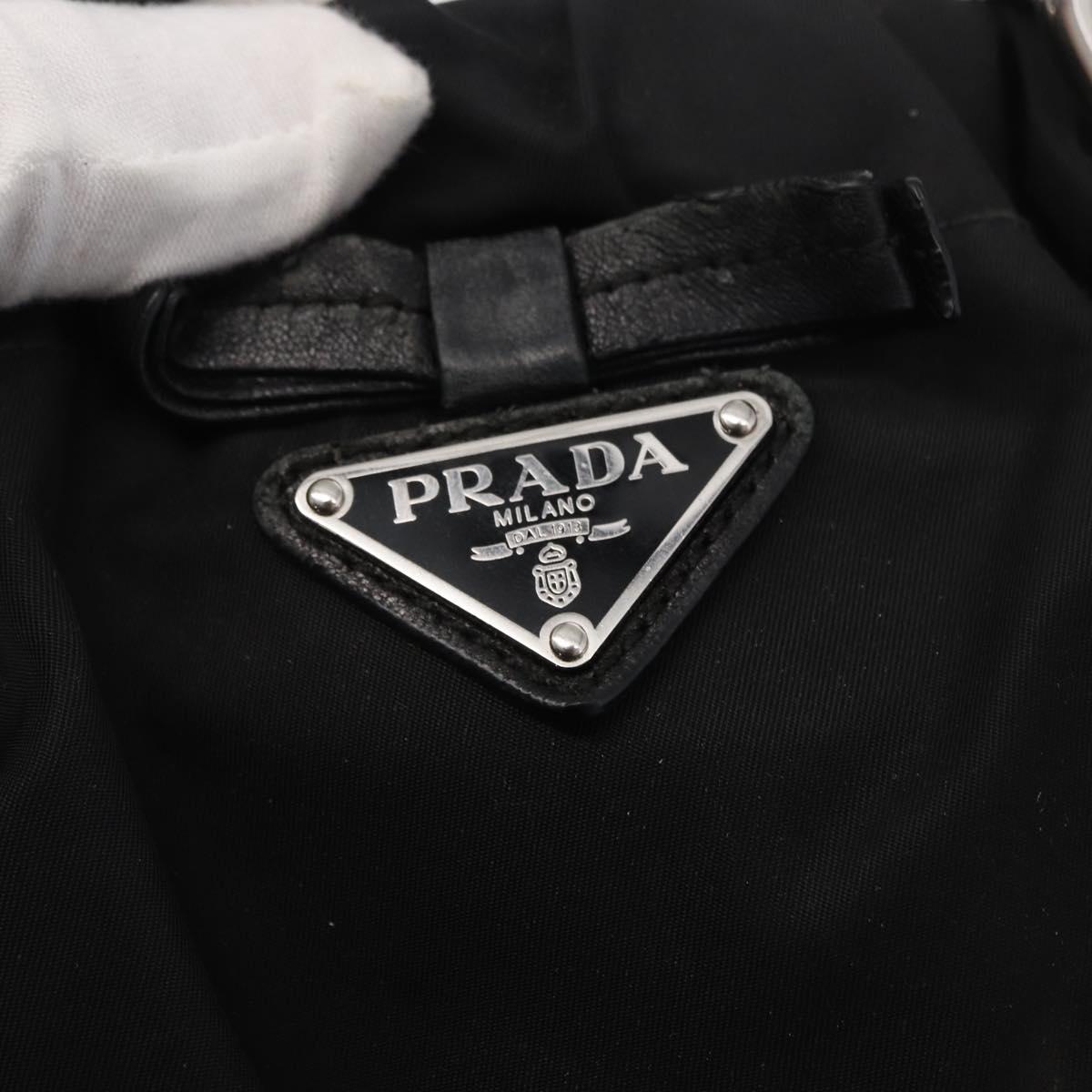 PRADA Shoulder Bag Nylon Black Silver Auth SW1943