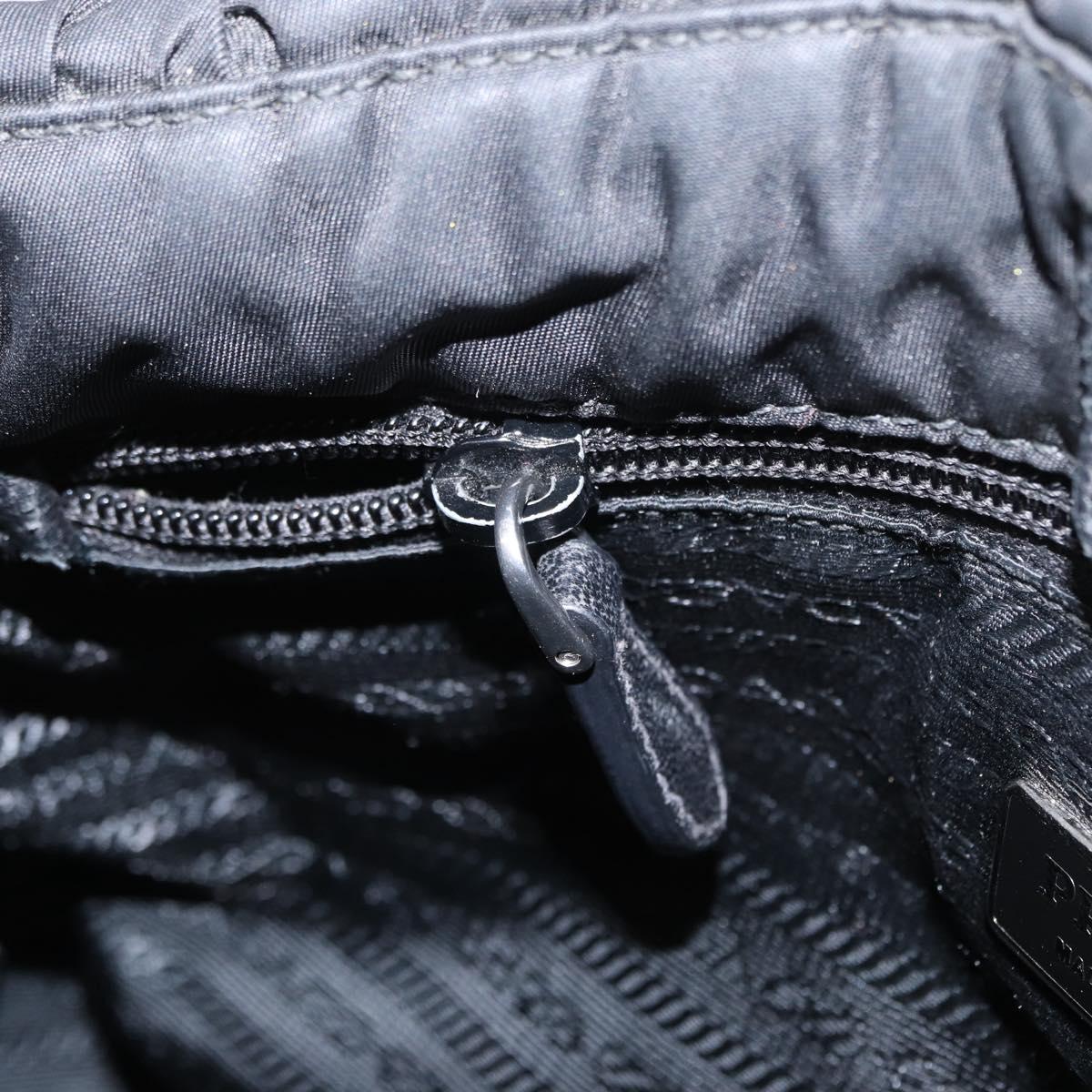 PRADA Shoulder Bag Nylon Black Silver Auth SW1943