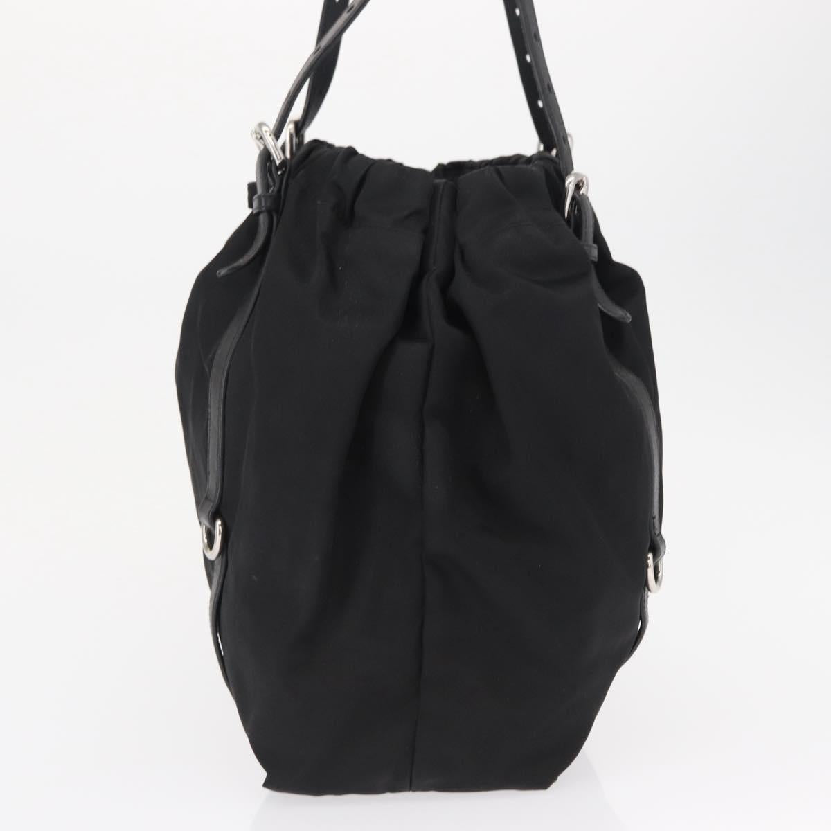 PRADA Shoulder Bag Nylon Black Silver Auth SW1943