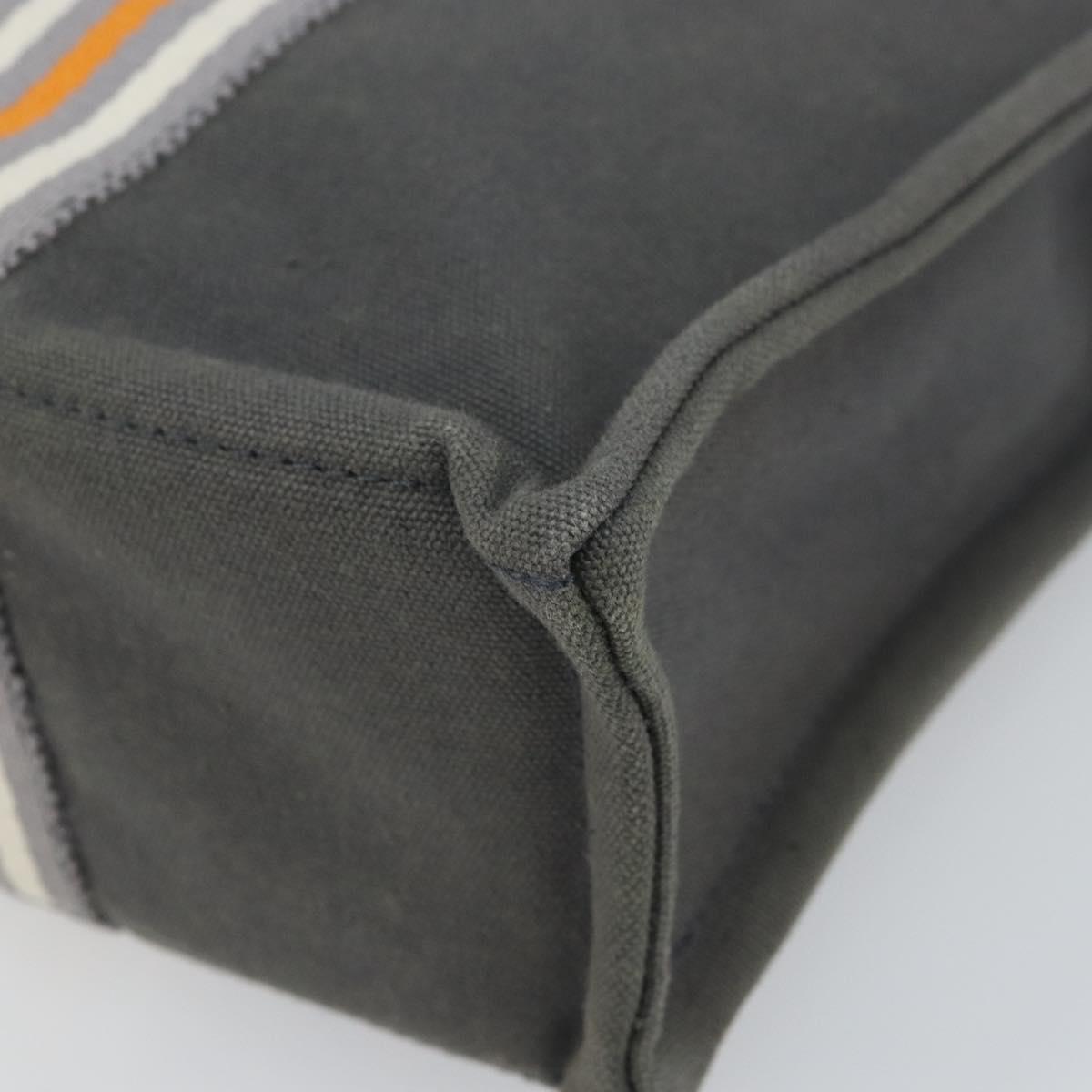 HERMES Fourre Tout PM Hand Bag cotton Gray Orange Auth SW1944