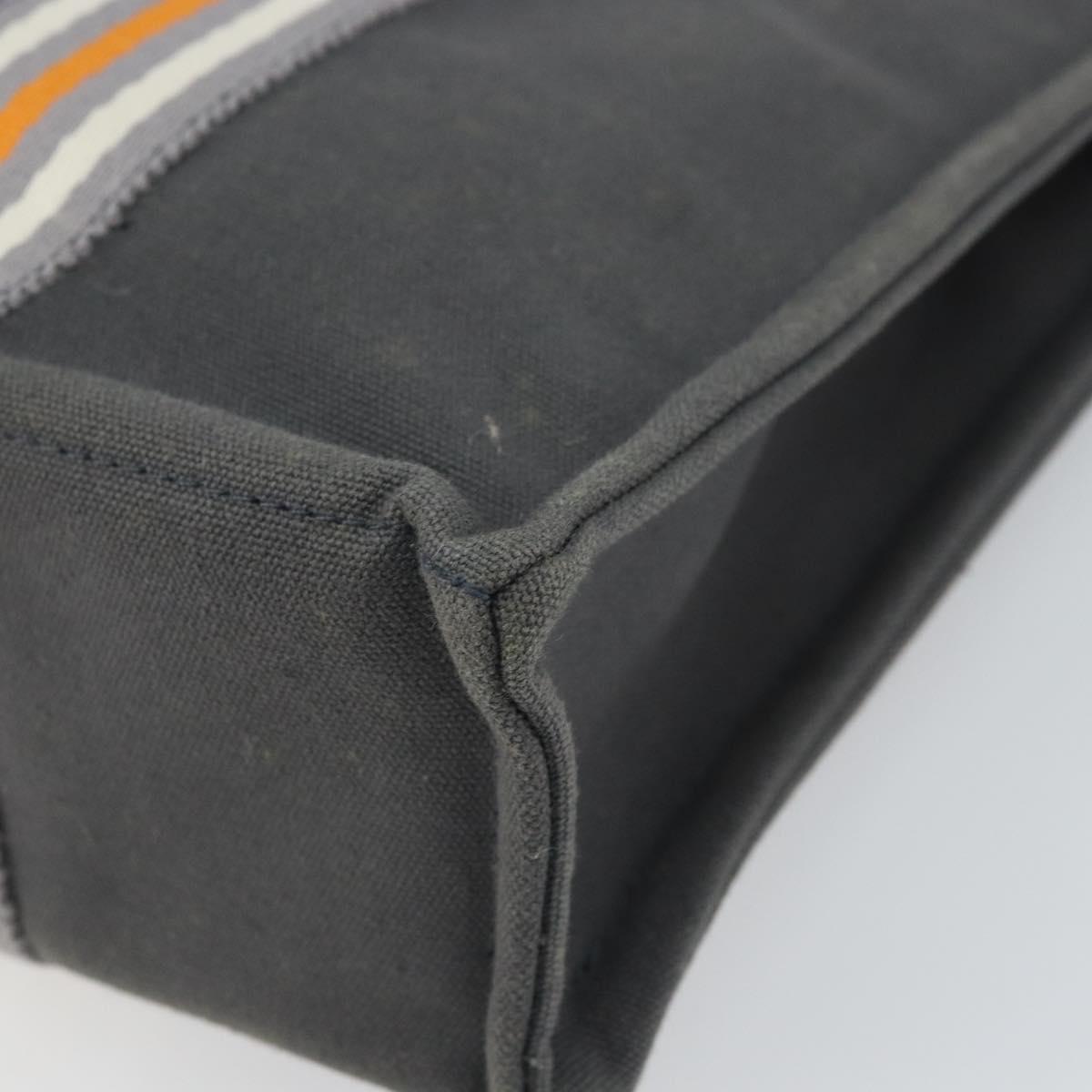HERMES Fourre Tout PM Hand Bag cotton Gray Orange Auth SW1944