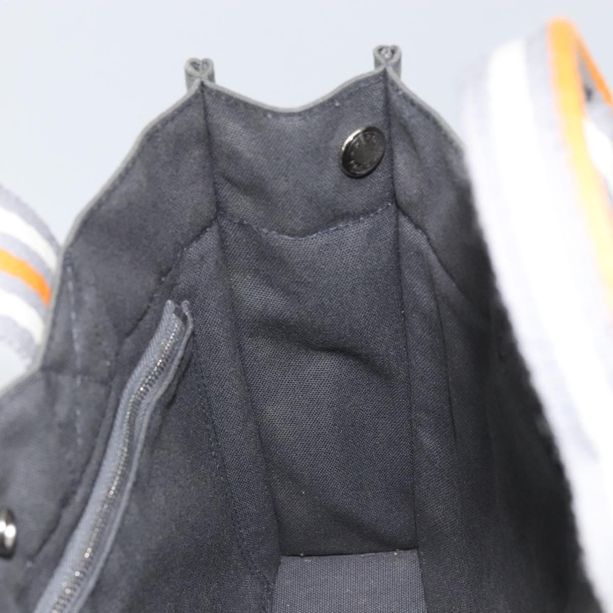 HERMES Fourre Tout PM Hand Bag cotton Gray Orange Auth SW1944