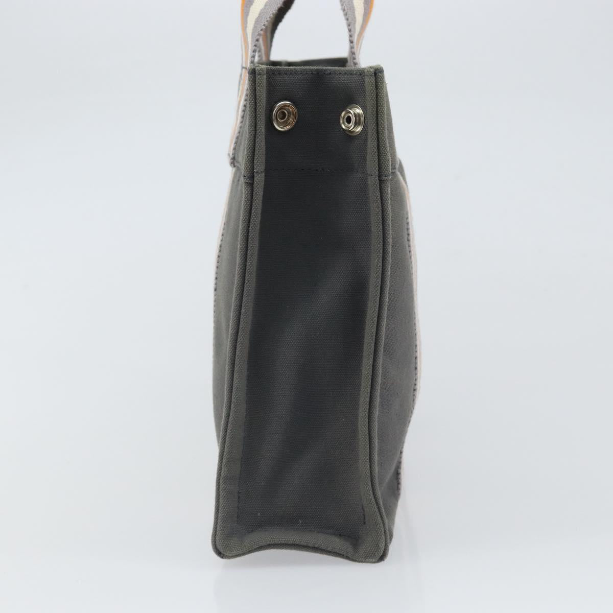 HERMES Fourre Tout PM Hand Bag cotton Gray Orange Auth SW1944