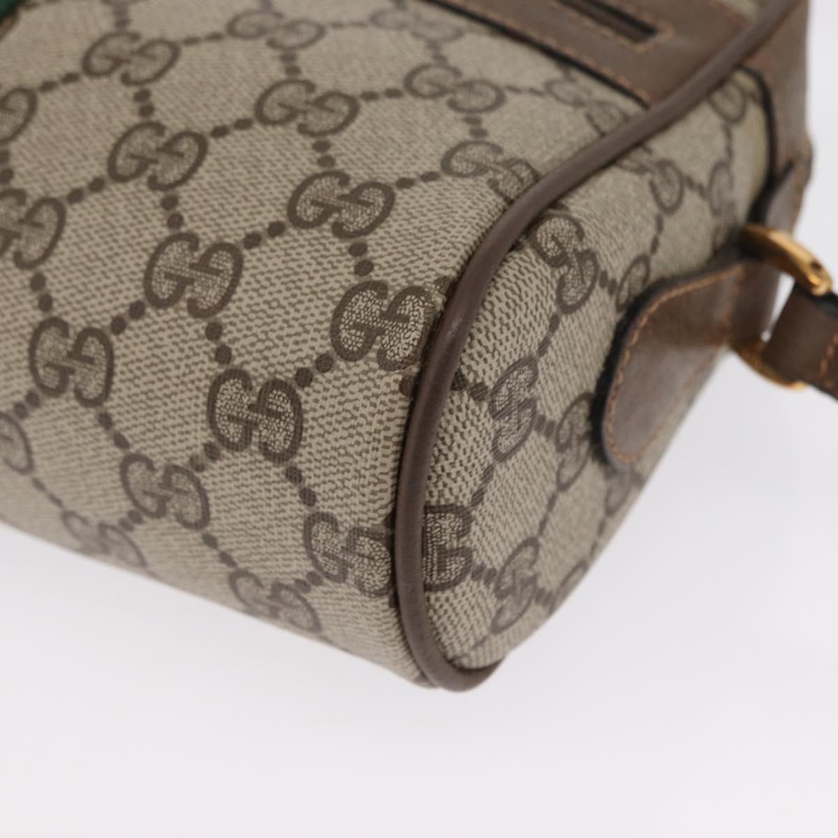 GUCCI GG Supreme Web Sherry Line Bag PVC Beige Gold 98 02 004 Auth SW1946