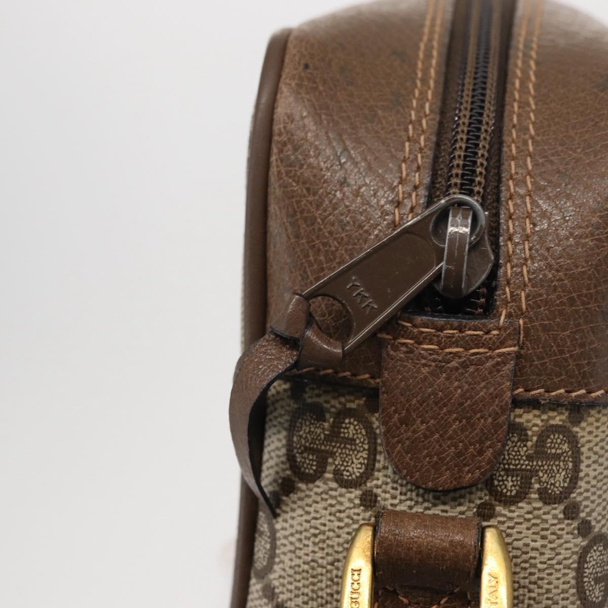 GUCCI GG Supreme Web Sherry Line Bag PVC Beige Gold 98 02 004 Auth SW1946