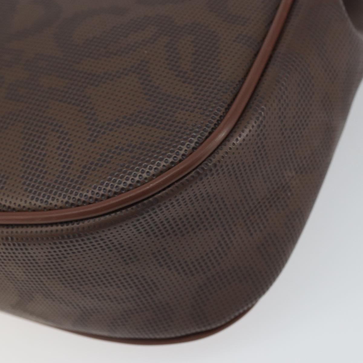 LOEWE Anagram Shoulder Bag PVC Brown Gold Auth SW1947